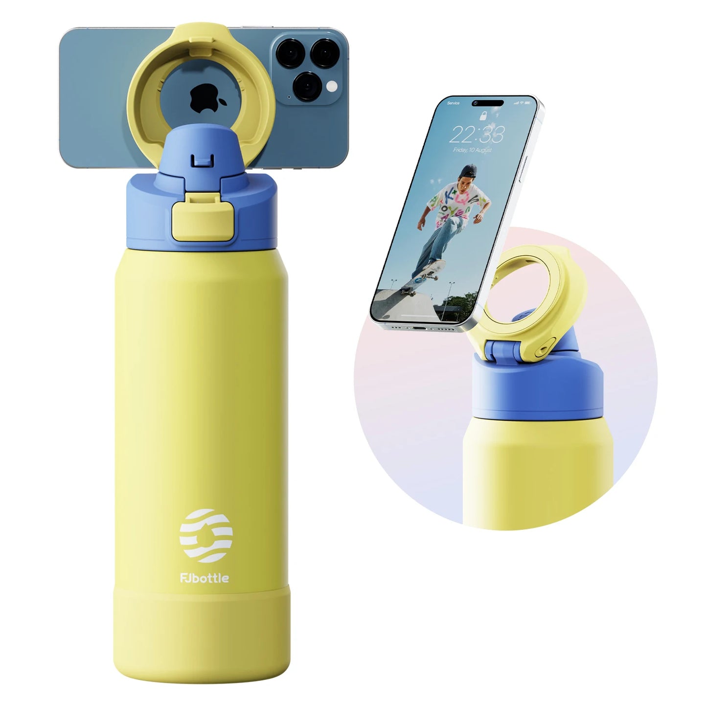 Stainless Steel Insulated Bottle with Magnetic Phone Holder