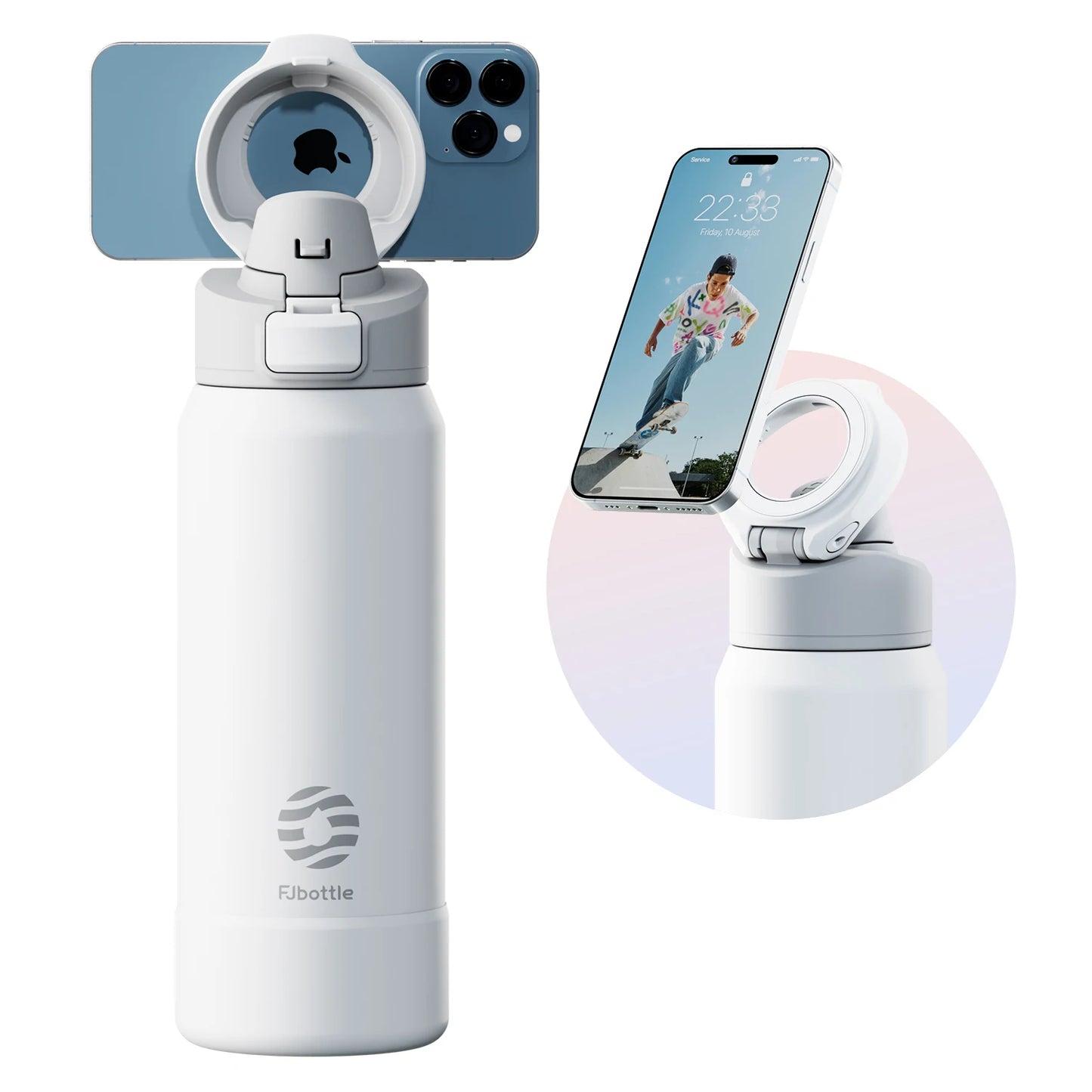 Stainless Steel Insulated Bottle with Magnetic Phone Holder