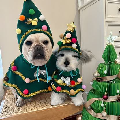 Christmas Tree Pet Cape & Hat Set