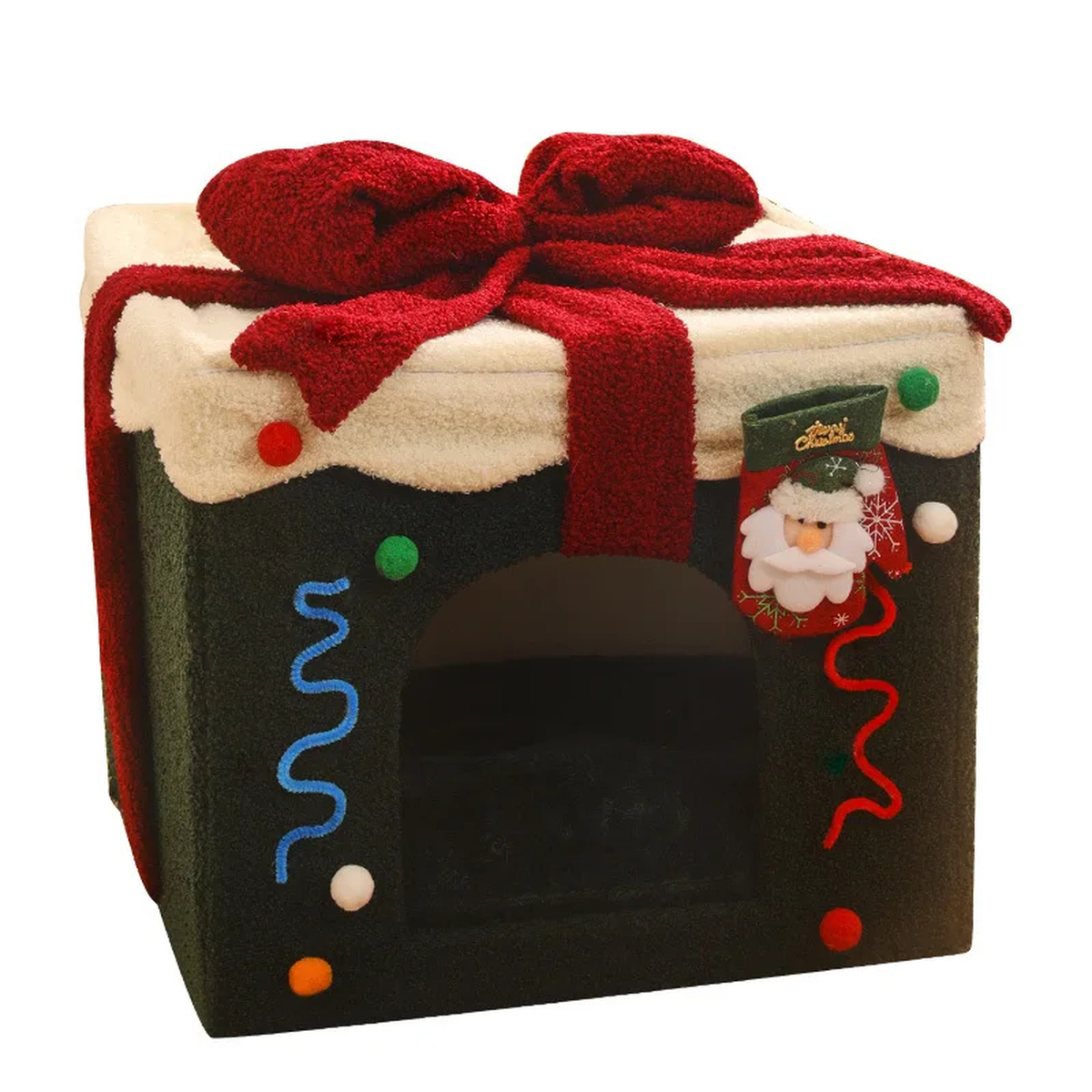 Christmas Gift Box Pet House Bed
