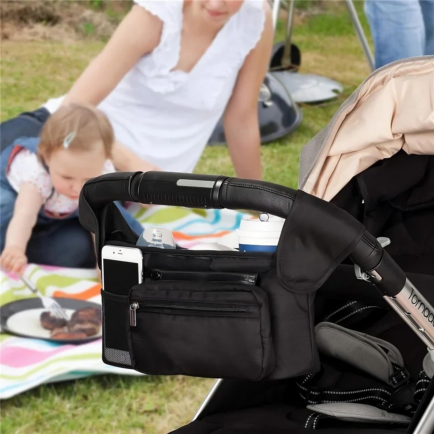 Baby Stroller Organiser with Non-Slip Strap