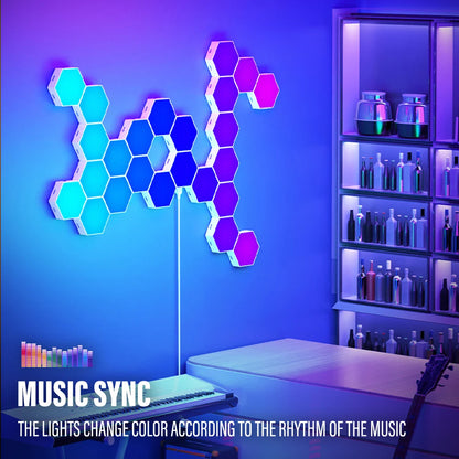 RGB Bluetooth LED Hexagon Wall Lights