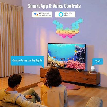 RGB Bluetooth LED Hexagon Wall Lights