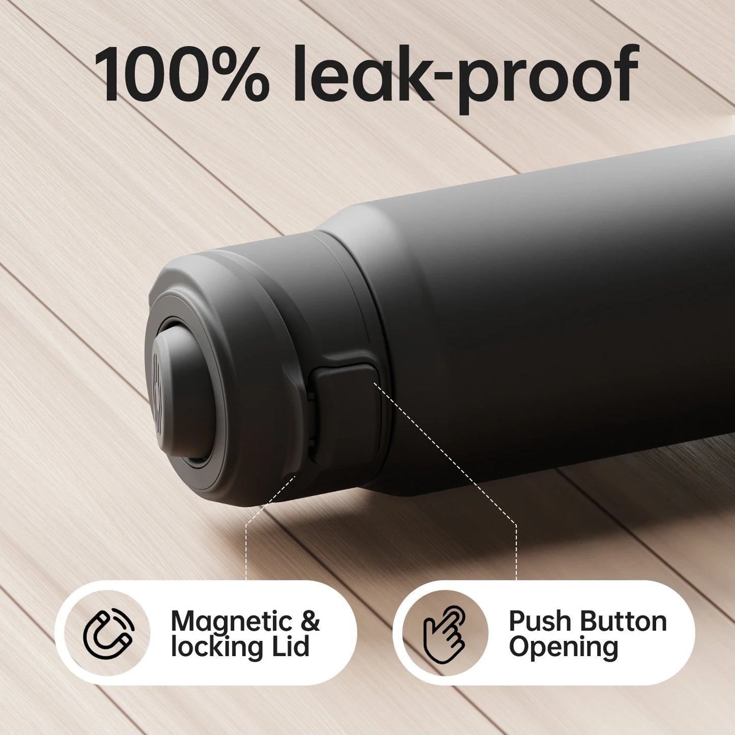 Stainless Steel Insulated Bottle with Magnetic Phone Holder