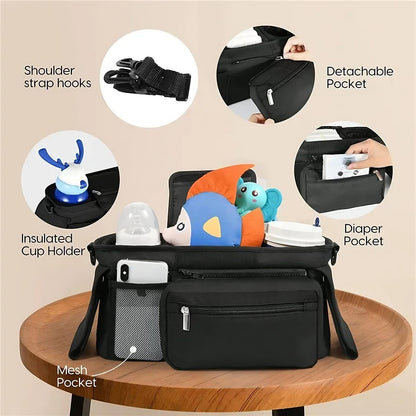 Baby Stroller Organiser with Non-Slip Strap
