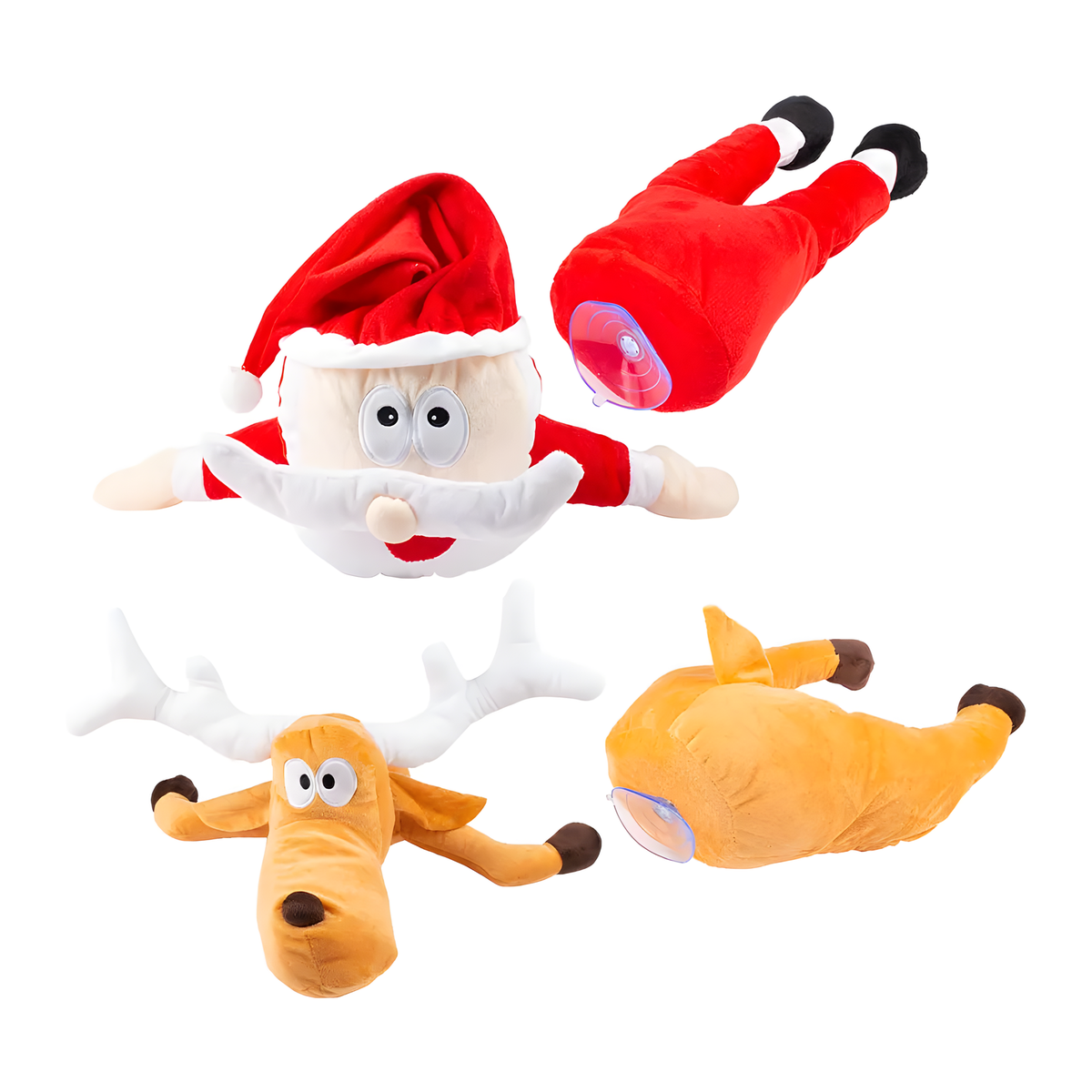 Hanging Santa and Reindeer Window Decorations