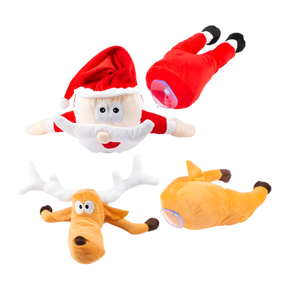 Hanging Santa and Reindeer Window Decorations