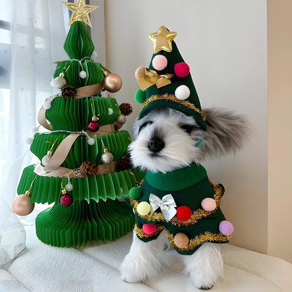 Christmas Tree Pet Cape & Hat Set