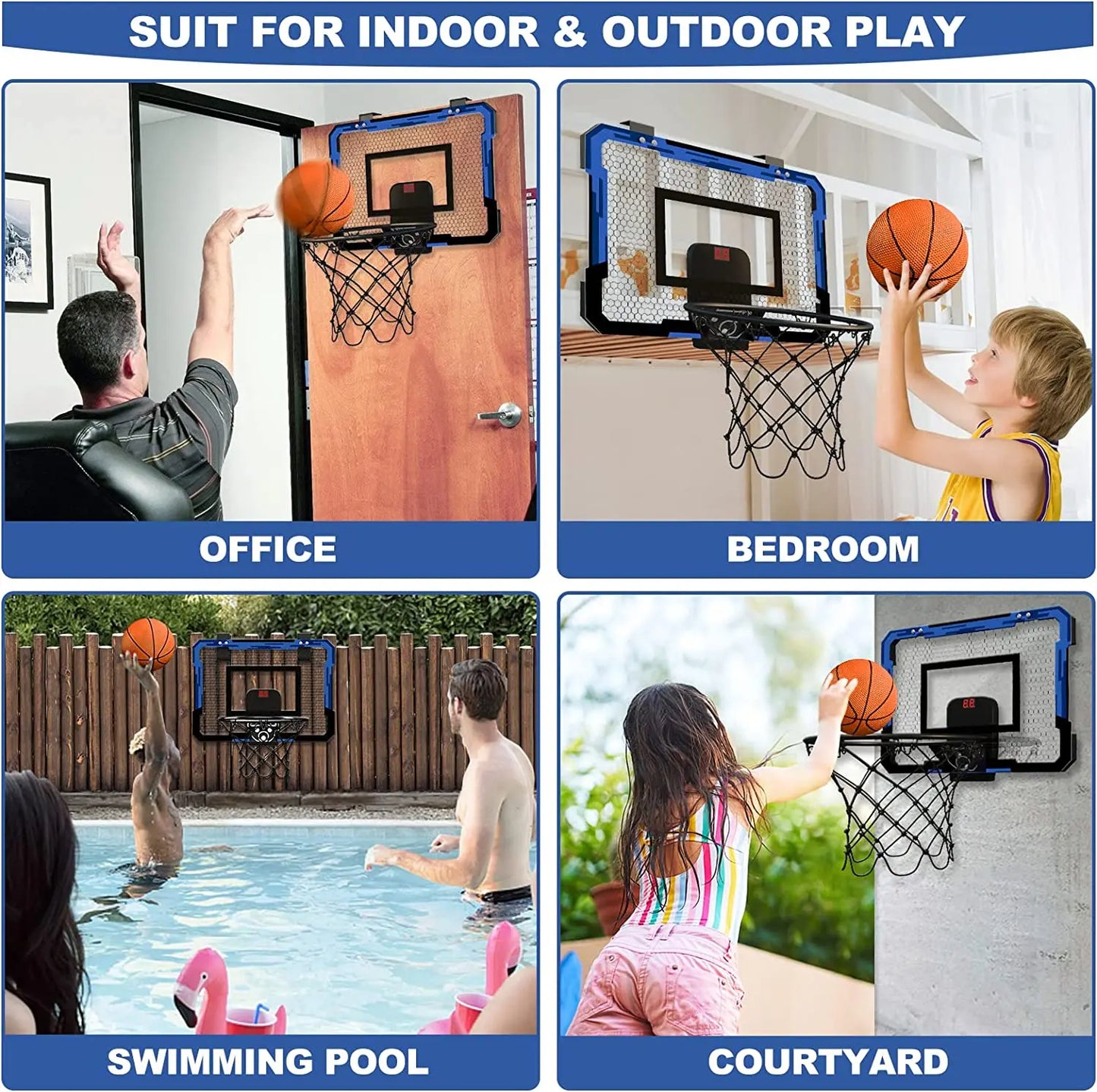 Wall-Mounted Indoor Basketball Hoop