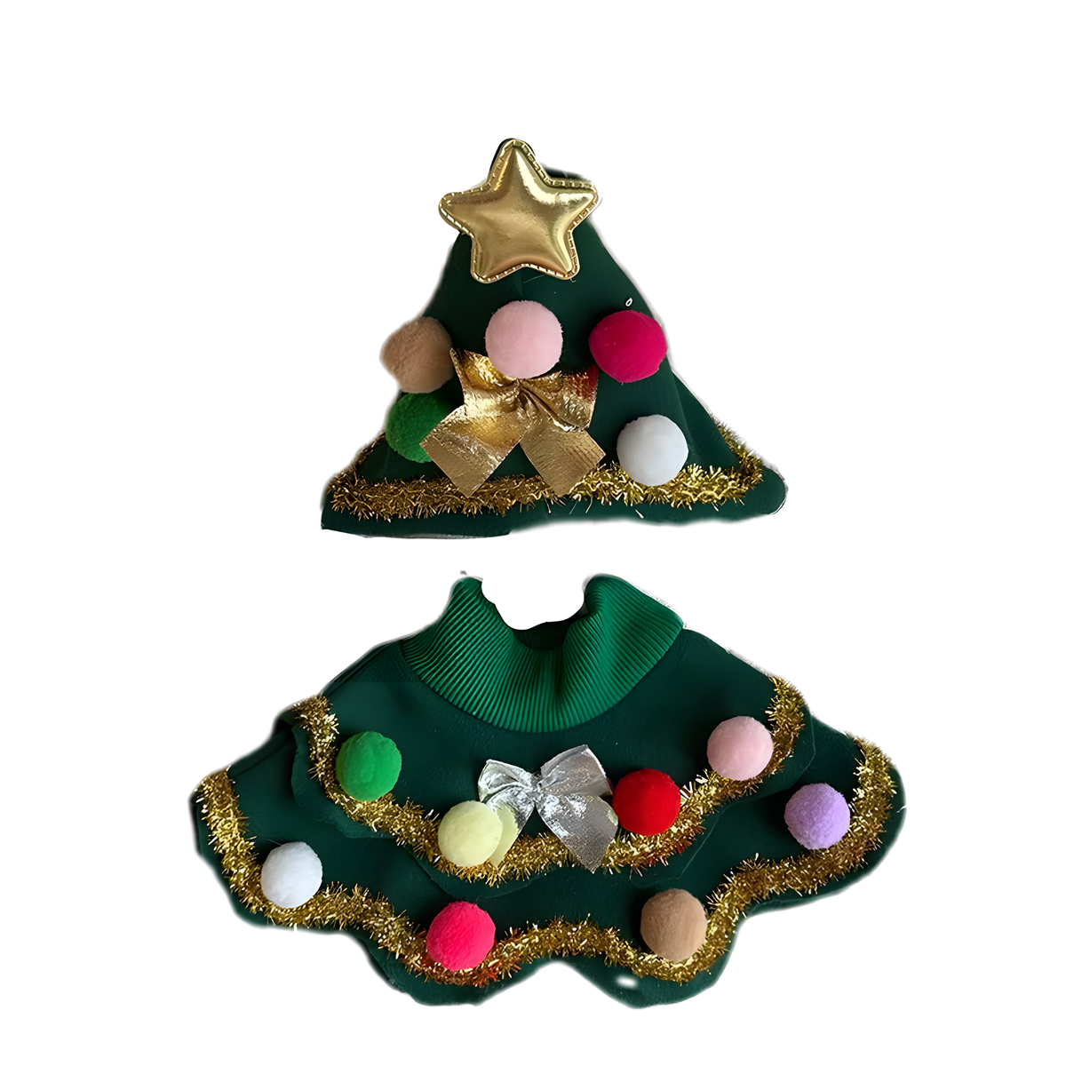 Christmas Tree Pet Cape & Hat Set