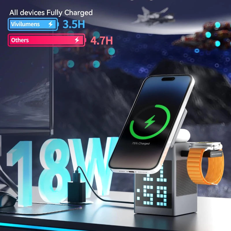 6-in-1 Magnetic Wireless Charger & Speaker